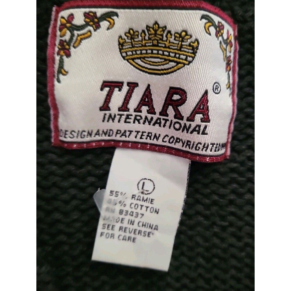 Vintage Tiara Cottage Embroidered Knit Sweater Vest Halloween Women's Large 90's - Picture 7 of 9